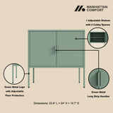 Ava 23.6" Accent Cabinet in Green by Manhattan Comfort at Eve Furniture