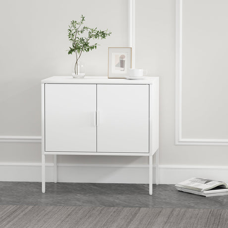 Ava 23.6" Accent Cabinet in White by Manhattan Comfort at Eve Furniture