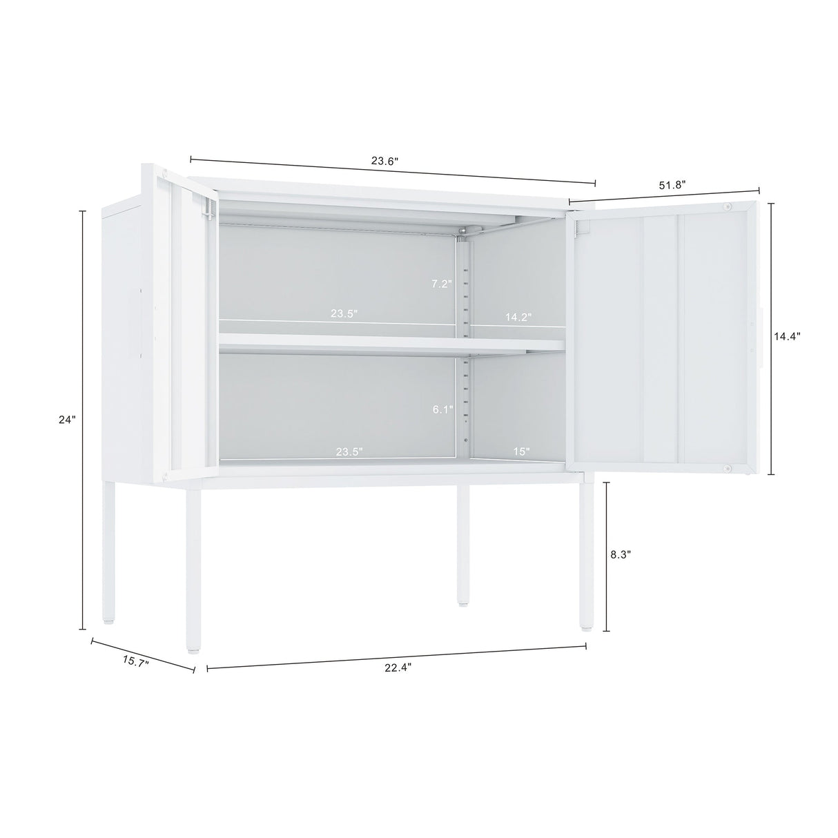 Ava 23.6" Accent Cabinet in White by Manhattan Comfort at Eve Furniture