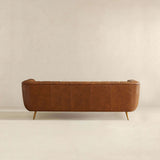Ava Genuine Italian Cognac Leather Channel Tufted Sofa by Ashcroft Furniture at Eve Furniture