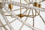 Ava White Gold Metal and White Wood Beaded Six Bulb Chandelier by Mercana at Eve Furniture