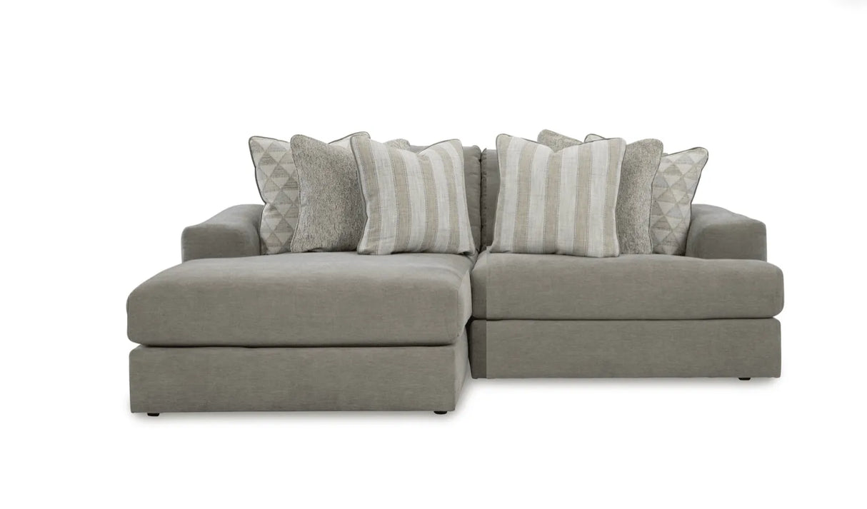 Avaliyah Ash 2-Piece Left Arm Facing (LAF) Chaise Sectional by Ashley at Eve Furniture