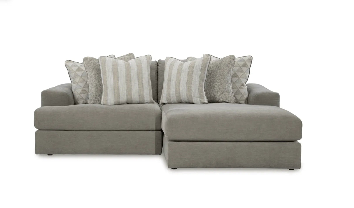 Avaliyah Ash 2-Piece Right Arm Facing (RAF) Chaise Sectional by Ashley at Eve Furniture