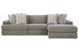 Avaliyah Ash 3-Piece Sectional with Chaise by Ashley at Eve Furniture