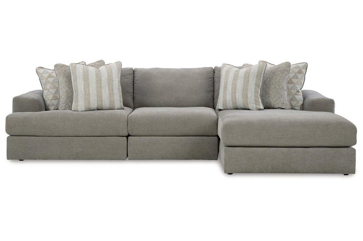 Avaliyah Ash 3-Piece Sectional with Chaise by Ashley at Eve Furniture