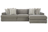 Avaliyah Ash 3-Piece Sectional with Chaise by Ashley at Eve Furniture