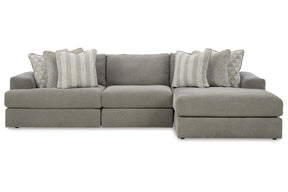Avaliyah Ash 3-Piece Sectional with Chaise by Ashley at Eve Furniture