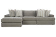 Avaliyah Ash 3-Piece Sectional with Chaise by Ashley at Eve Furniture