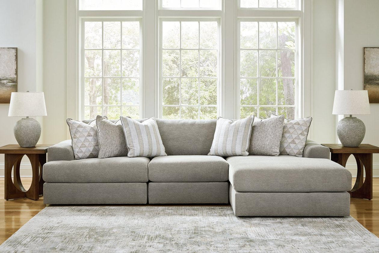 Avaliyah Ash 3-Piece Sectional with Chaise by Ashley at Eve Furniture