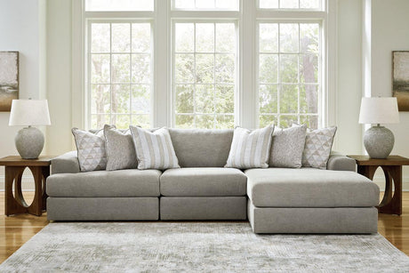 Avaliyah Ash 3-Piece Sectional with Chaise by Ashley at Eve Furniture