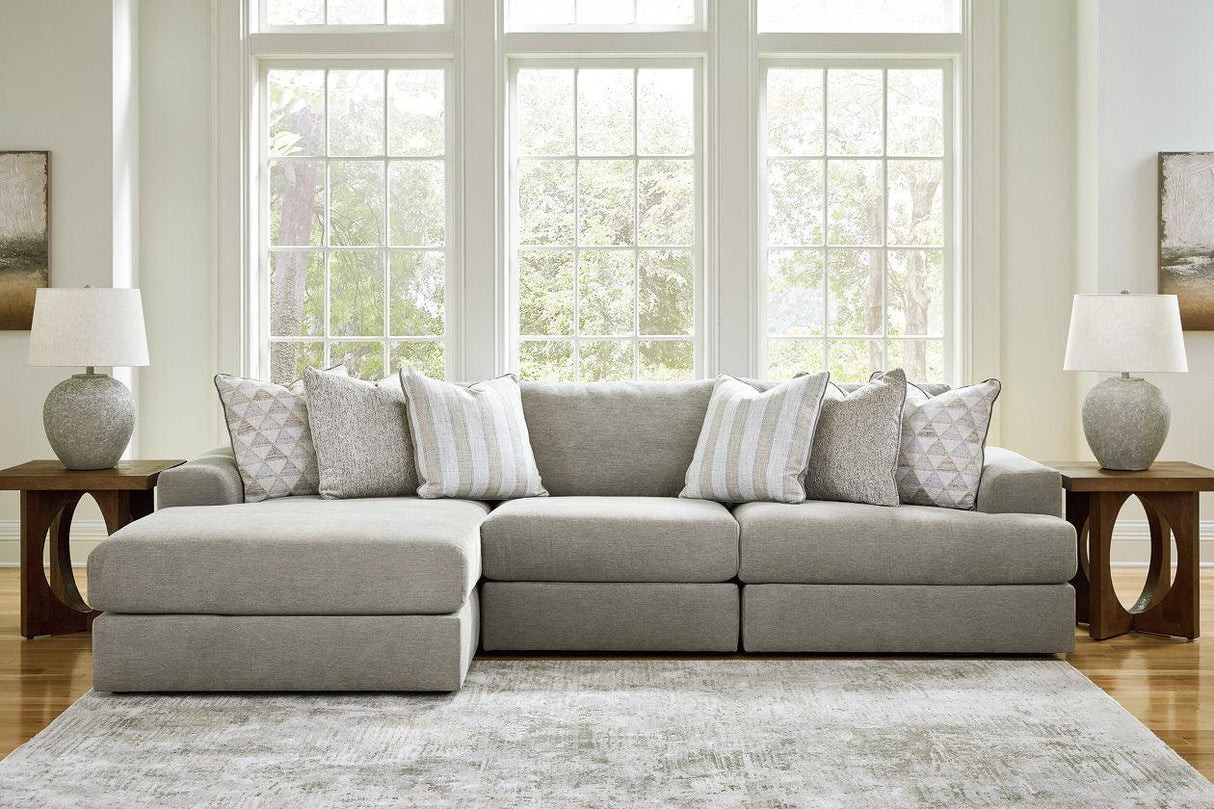 Avaliyah Ash 3-Piece Sectional with Chaise by Ashley at Eve Furniture