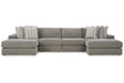 Avaliyah Ash 4-Piece Double Chaise Sectional by Ashley at Eve Furniture