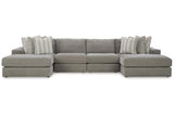 Avaliyah Ash 4-Piece Double Chaise Sectional by Ashley at Eve Furniture