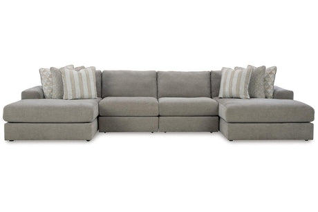 Avaliyah Ash 4-Piece Double Chaise Sectional by Ashley at Eve Furniture