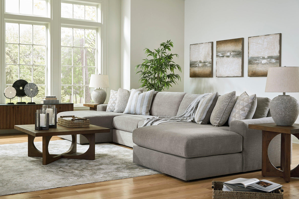 Avaliyah Ash 4-Piece Double Chaise Sectional by Ashley at Eve Furniture
