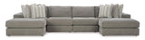 Avaliyah Ash 4-Piece Double Chaise Sectional by Ashley at Eve Furniture