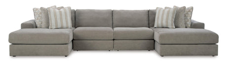 Avaliyah Ash 4-Piece Double Chaise Sectional by Ashley at Eve Furniture