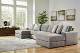 Avaliyah Ash 4-Piece Double Chaise Sectional by Ashley at Eve Furniture