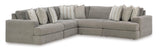 Avaliyah Ash 5-Piece Sectional by Ashley at Eve Furniture