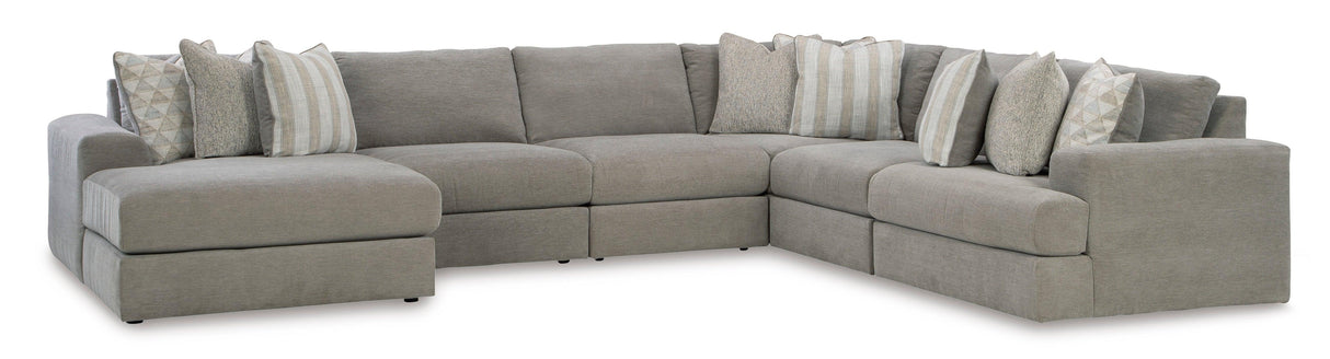 Avaliyah Ash 6-Piece Left Arm Facing (LAF) Chaise Sectional by Ashley at Eve Furniture