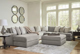 Avaliyah Ash 6-Piece Left Arm Facing (LAF) Chaise Sectional by Ashley at Eve Furniture