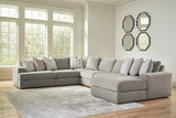 Avaliyah Ash 6-Piece Right Arm Facing (RAF) Chaise Sectional by Ashley at Eve Furniture