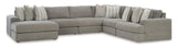 Avaliyah Ash 7-Piece Left Arm Facing (LAF) Chaise Sectional by Ashley at Eve Furniture