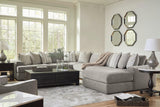 Avaliyah Ash 7-Piece Right Arm Facing (RAF) Chaise Sectional by Ashley at Eve Furniture