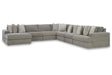 Avaliyah Ash 7-Piece Sectional with Chaise by Ashley at Eve Furniture