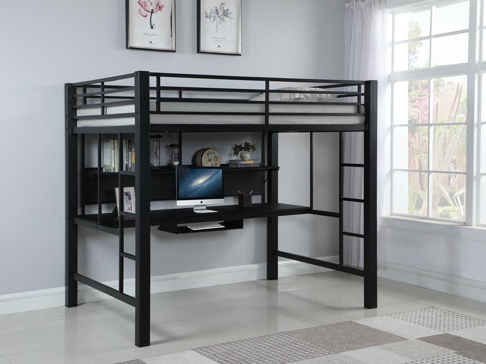 Avalon Full Workstation Loft Bed Black