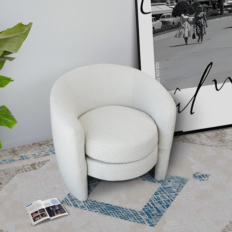 Avalon White Boucle Lounge Chair by Ashcroft Furniture at Eve Furniture