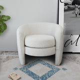 Avalon White Boucle Lounge Chair