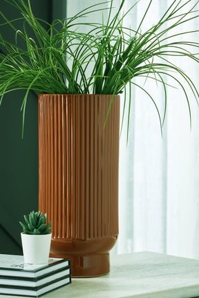 Avalyah Burnt Umber Vase by Ashley at Eve Furniture