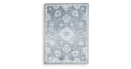 Avanworths Blue/Gray/Ivory Washable Large Rug by Ashley at Eve Furniture