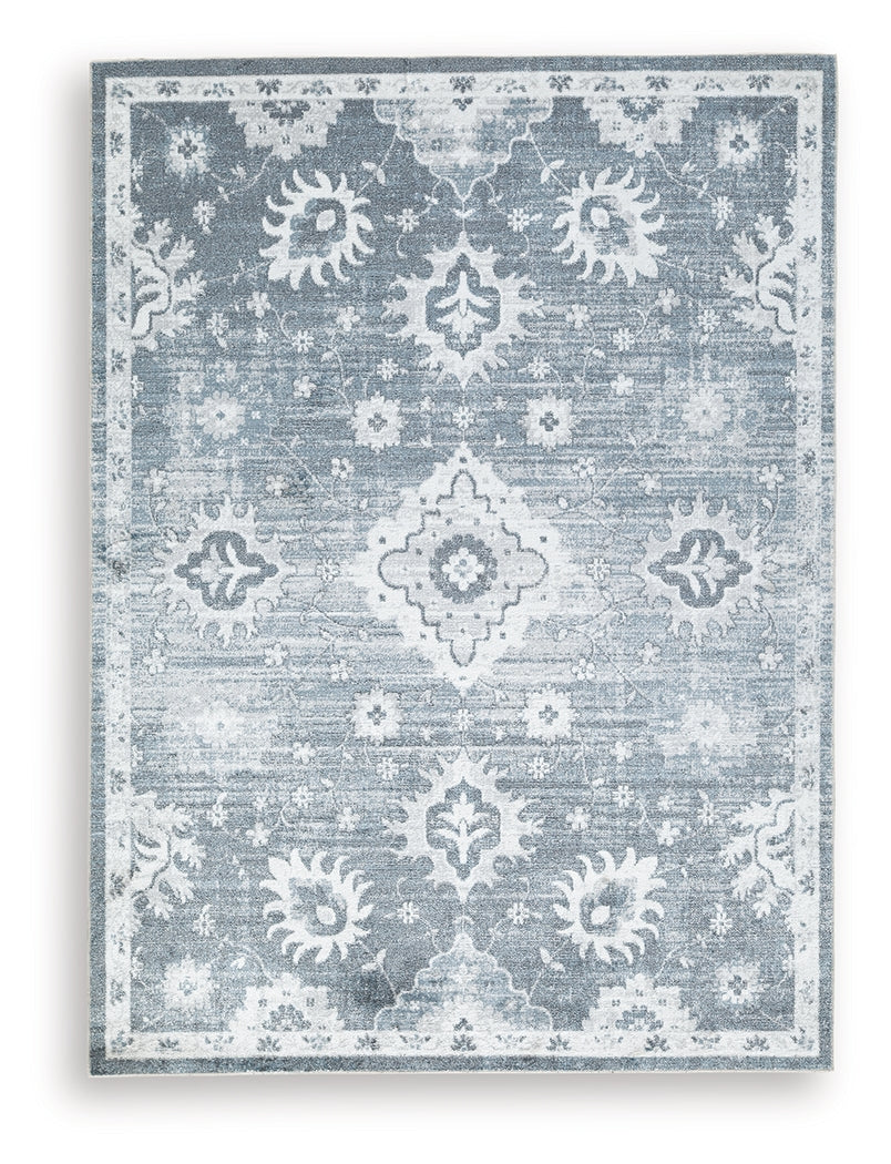 Avanworths Blue/Gray/Ivory Washable Large Rug by ASHLEY FURNITURE at Eve Furniture