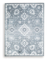 Avanworths Blue/Gray/Ivory Washable Large Rug by ASHLEY FURNITURE at Eve Furniture