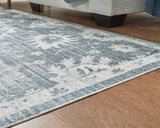 Avanworths Blue/Gray/Ivory Washable Large Rug by ASHLEY FURNITURE at Eve Furniture
