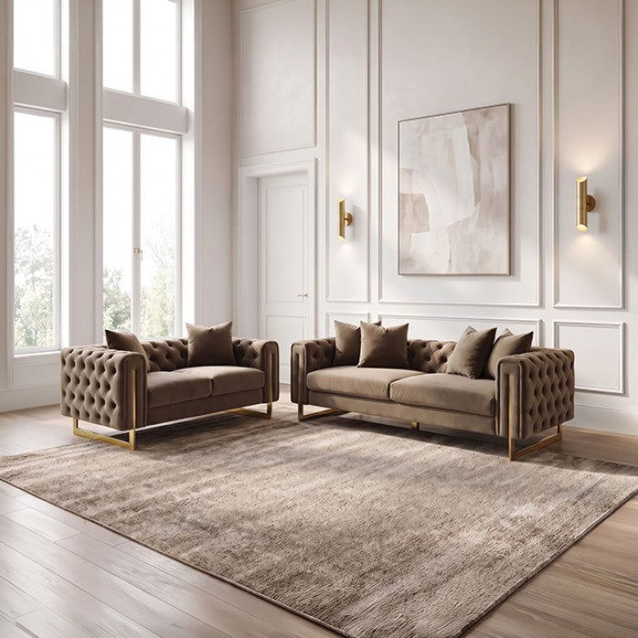 Avara  Warm Mink Brown Living Room Set