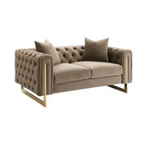 Avara Warm Mink Brown Loveseat by Furniture of America at Eve Furniture