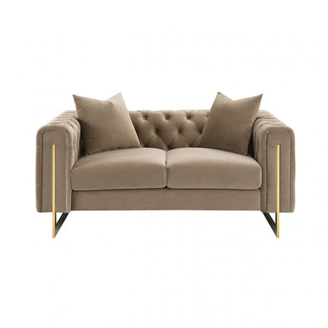 Avara Warm Mink Brown Loveseat by Furniture of America at Eve Furniture