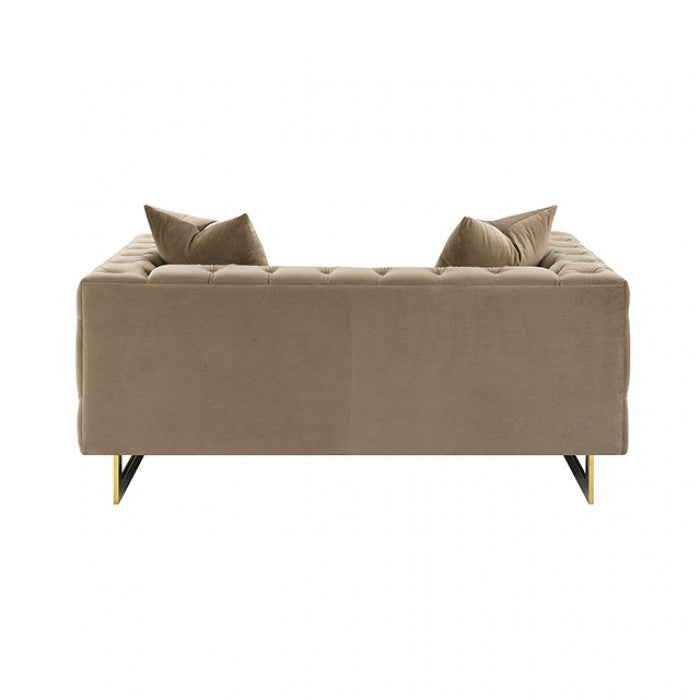 Avara Warm Mink Brown Loveseat by Furniture of America at Eve Furniture