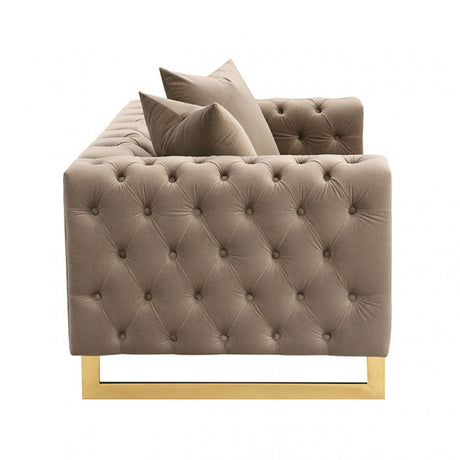 Avara Warm Mink Brown Loveseat by Furniture of America at Eve Furniture
