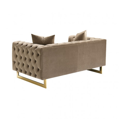 Avara Warm Mink Brown Loveseat by Furniture of America at Eve Furniture
