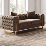 Avara Warm Mink Brown Loveseat by Furniture of America at Eve Furniture