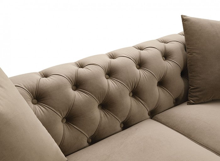Avara Warm Mink Brown Sofa by Furniture of America at Eve Furniture