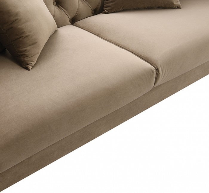 Avara Warm Mink Brown Sofa by Furniture of America at Eve Furniture