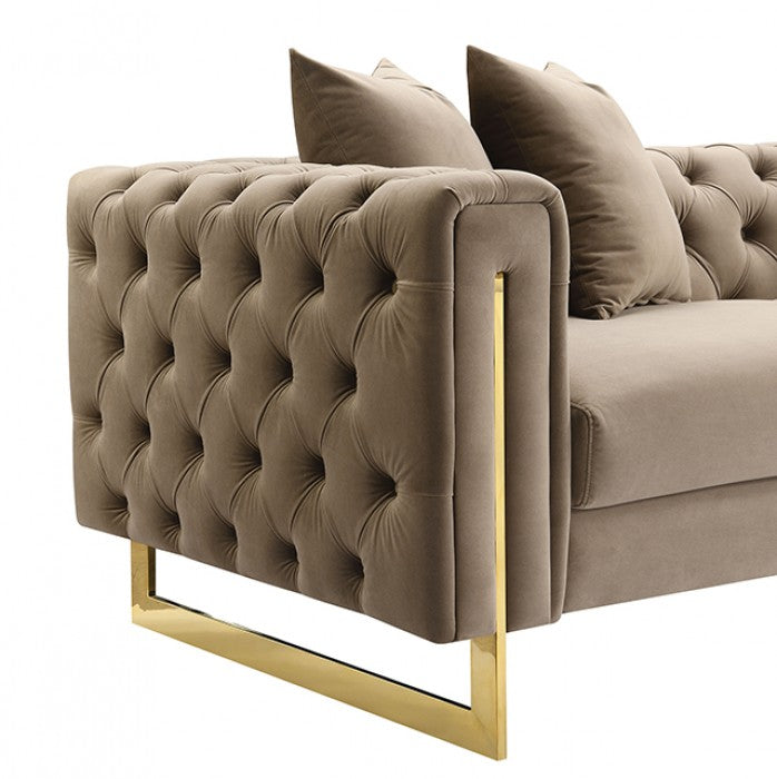 Avara Warm Mink Brown Sofa by Furniture of America at Eve Furniture