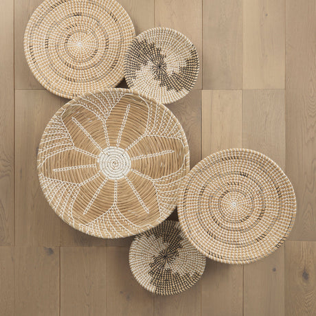 Avel Light Brown Seagrass W/Dark Brown String Round Wall Hanging Plate by Mercana at Eve Furniture