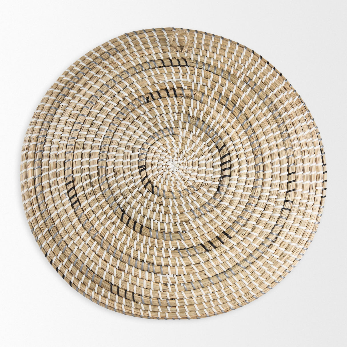 Avel Light Brown Seagrass W/Dark Brown String Round Wall Hanging Plate by Mercana at Eve Furniture