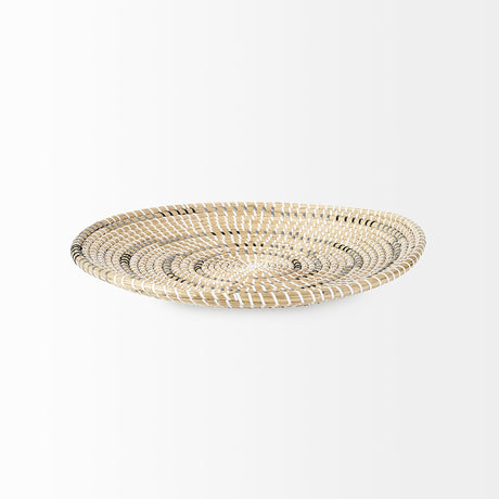 Avel Light Brown Seagrass W/Dark Brown String Round Wall Hanging Plate by Mercana at Eve Furniture